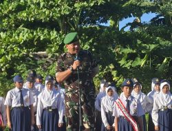 Koramil 03/ Sukmajaya Kodim 0508 Depok Bersama SMPN 22 Depok Laksanakan Upacara Bendera