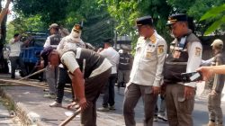 Sepuluh Pedagang Kaki Lima Diatas Trotoar Jalan Lorong Permai Koja Jakut Ditertibkan